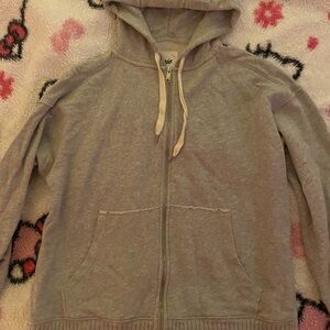 Aerie Gray Zip-Up Hoodie